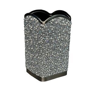 Bath & Body Works Rhinestone Pearl Bling Hand Soap Holder Sleeve Silver